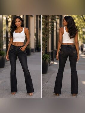 MEK Women's Santa Fe Black Denim Jeans